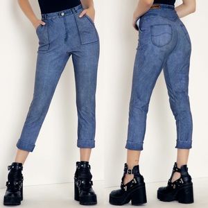 Blackmilk Jean Print Cuffed Pants